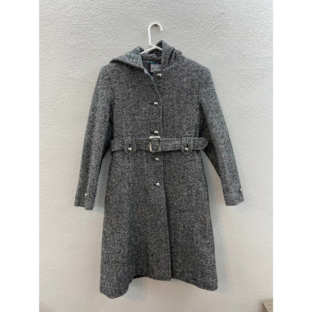 Vintage Girl's Rothschild Long Wool Blend Gray Peacoat Size 14
